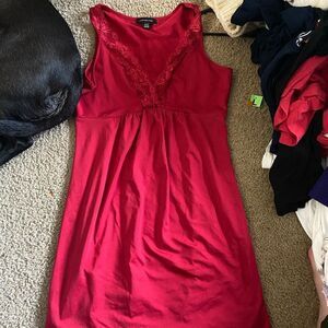 Womens Jone New York Red Lacey Lingerie Nightgown Chemise